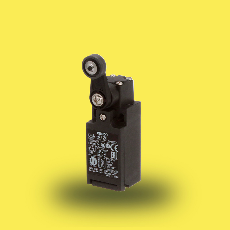 D4N1120 | Final de Carrera de seguridad con palanca de rodillo, 1NC/1NO, acción brusca, IP67, carcasa plástica, entrada PG13.5. de Omron