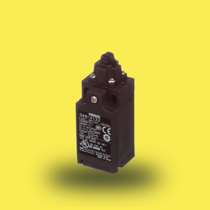 D4N1132 | Final de carrera de seguridad con émbolo de rodillo, 1NC/1NO, acción brusca, carcasa plástica, entrada PG13.5 de Omron