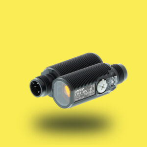 E3FATP21OMI Sensor fotoeléctrico de barrera (emisor-receptor), alcance 20 m, M18, cuerpo plástico, salida PNP, conector M12, luz roja de Omron