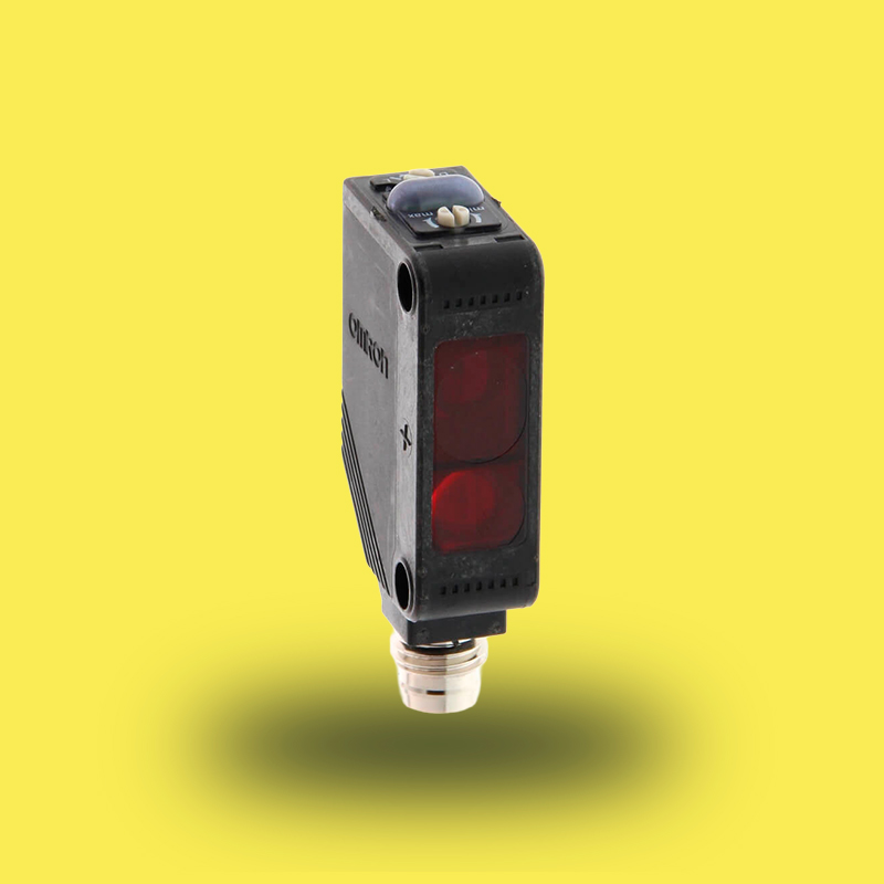 E3ZLS86OMS | Sensor fotoeléctrico con supresión de fondo, alcance 200 mm, cuerpo rectangular, salida PNP, conector M8, luz roja de Omron