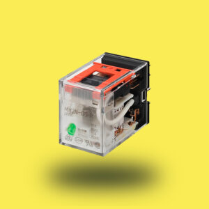 MY2INGSRAC24BYOMZ | Relé enchufable, 8 contactos, DPDT, 5 A, indicadores mecánicos y LED, pulsador de prueba bloqueable, 24 V CA de Omron