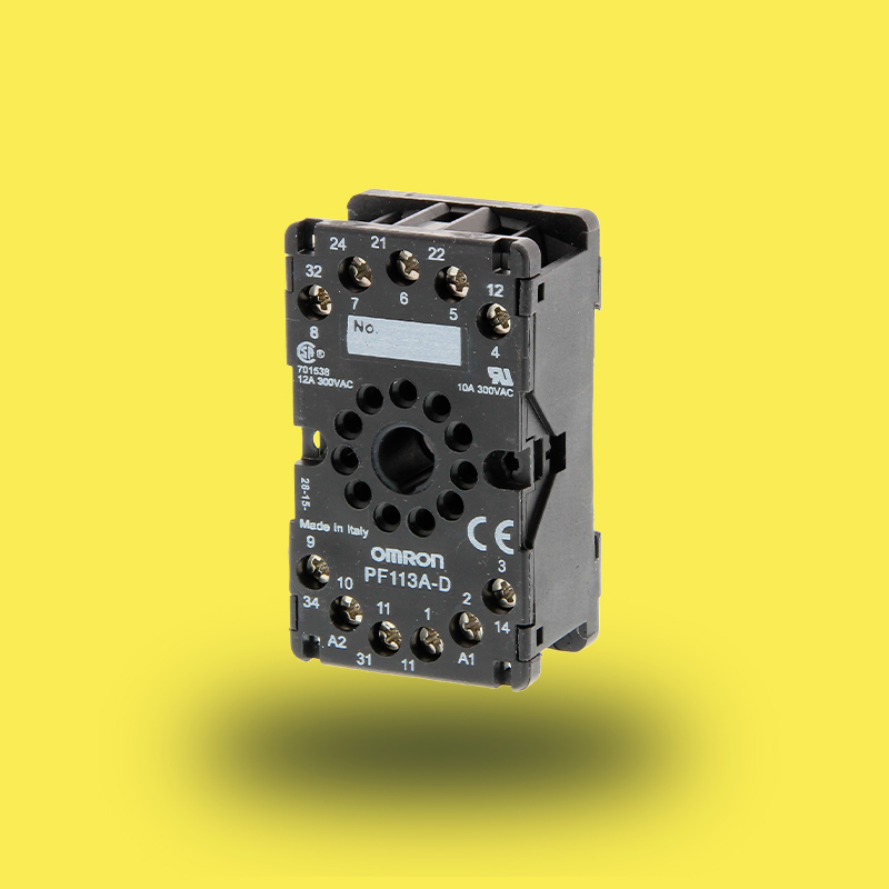PF113AD.3 | Conector, Base para relé de 11 pines, tipo redondo (octal + central), montaje en panel, terminales roscados (con jaula) de Omron