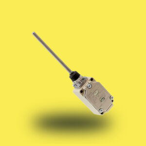 WLNJGNOMR | Final de carrera de seguridad metálico con varilla de resorte, 1NC/1NO, acción brusca, carcasa metálica, montaje en chasis, entrada por tornillo de Omron